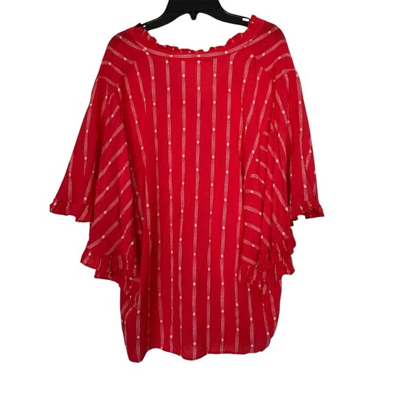 Anthropologie Maeve Aveiro Flutter Sleeve Button Down V Neck Blouse Size Large - Picture 5 of 12